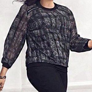 Lane Bryant Sheer Zipper Blouse